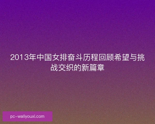 2013年中国女排奋斗历程回顾希望与挑战交织的新篇章 2013年中国女排奋斗历程回顾希望与挑战交织的新篇章